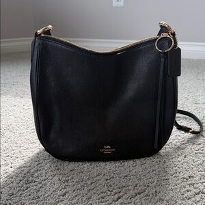 Coach Black Pebbled Leather Shoulder Bag
